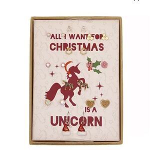 Kohl’s Christmas Unicorn 10-Pack Nickel Free Earrings Set NWT and 3 poly mailers